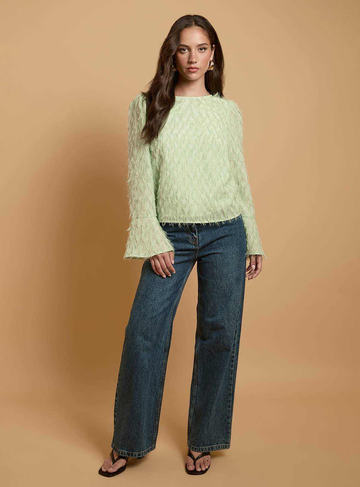 OASIS Flared Sleeve Tie Back Blouse 18 - Image 4